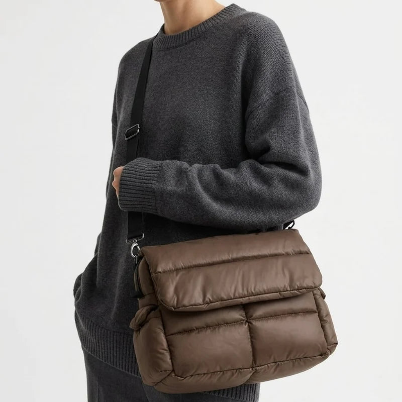 Pusletaske - puffer chocolate brown