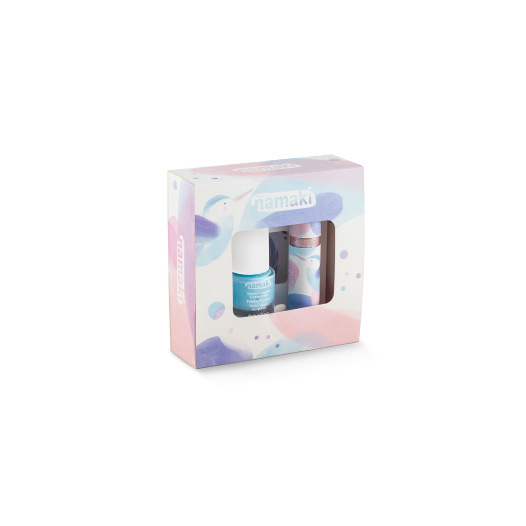 Lipgloss, neglelak og tattoo-sæt