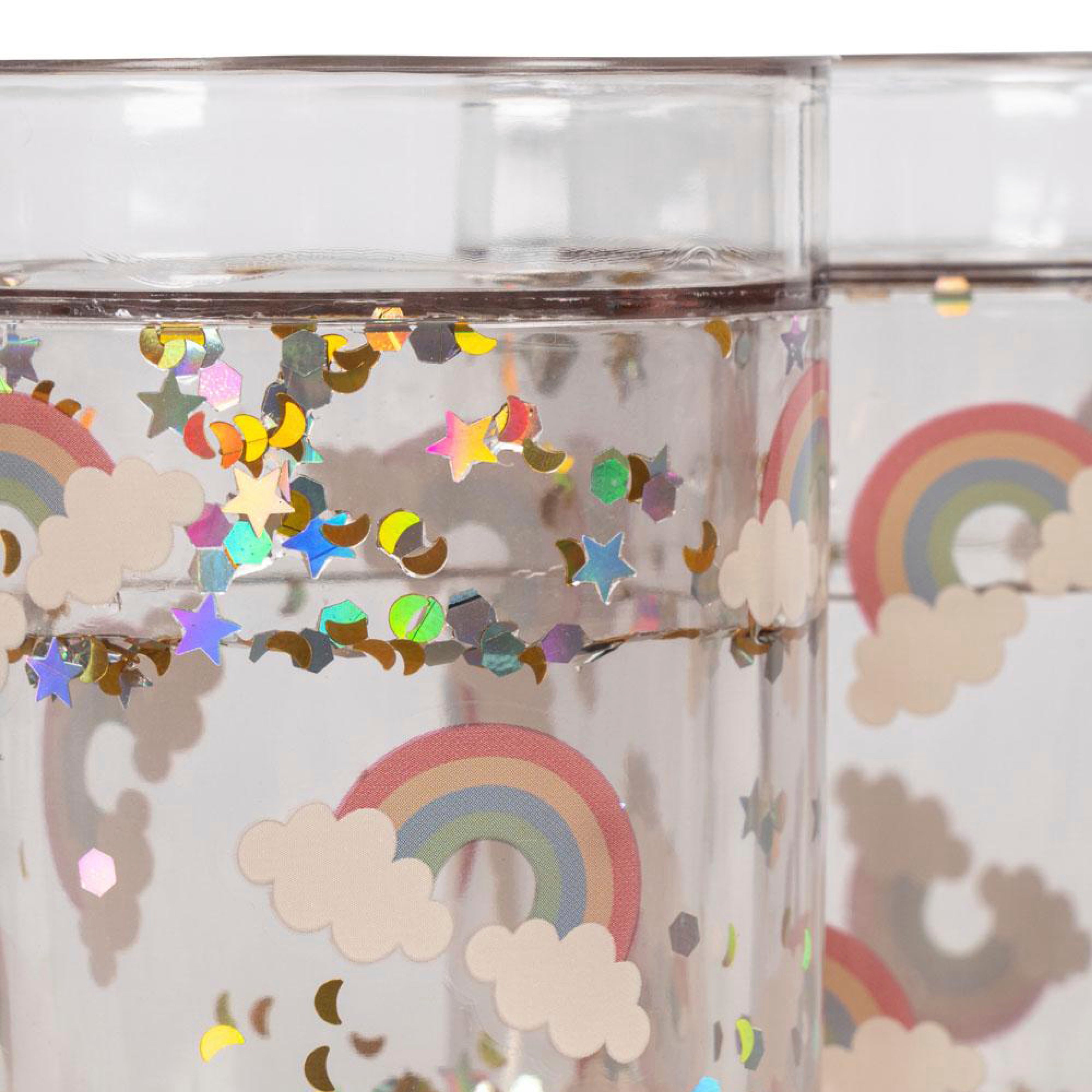 Glitterkopper 2stk - Rainbow