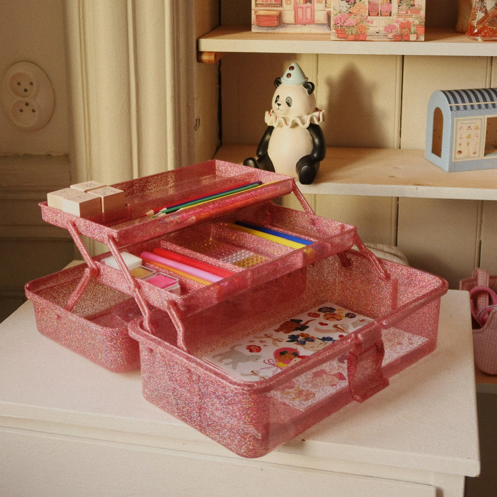 Creative art caddy - Glitter rose cherry