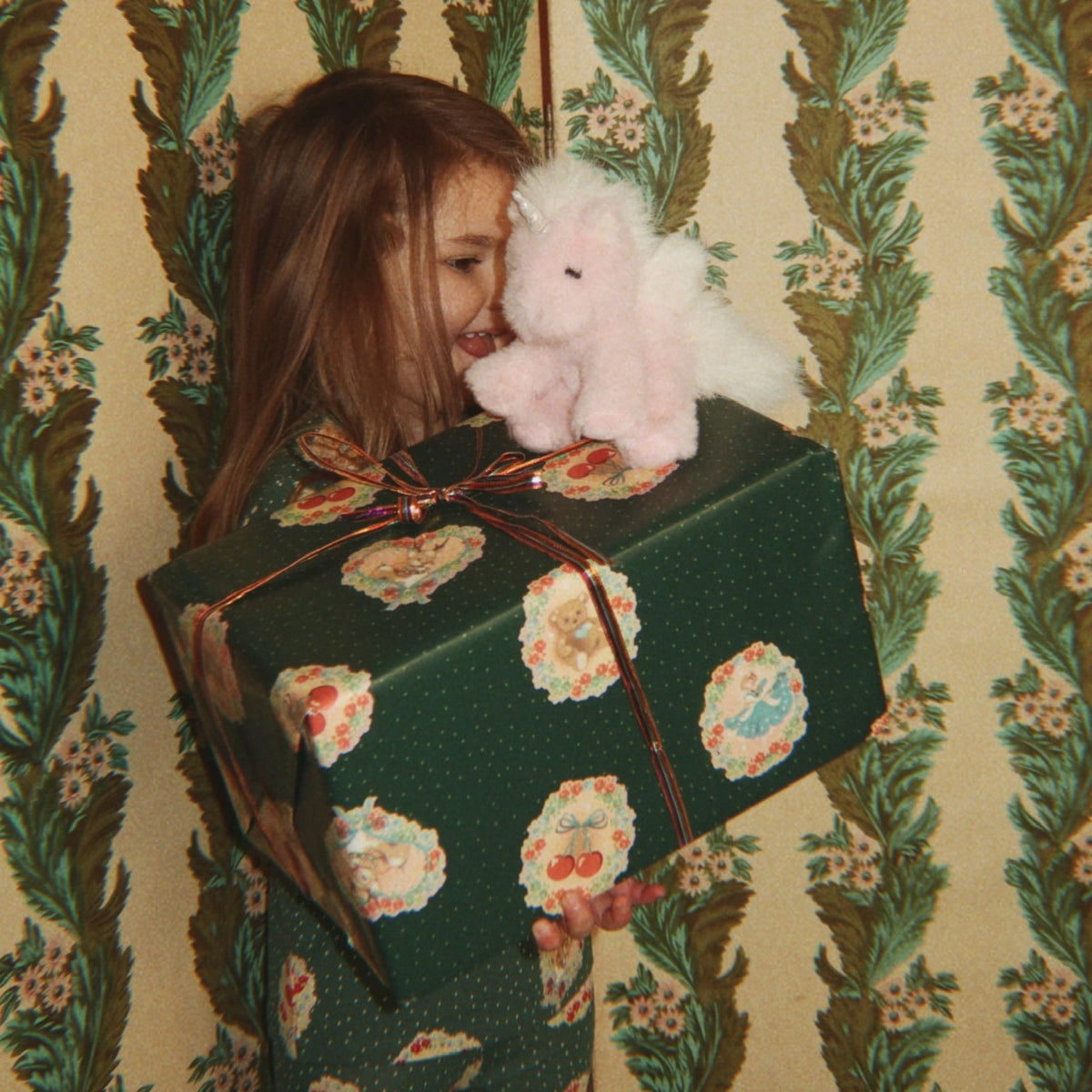 Gavepapir - Deer diary green