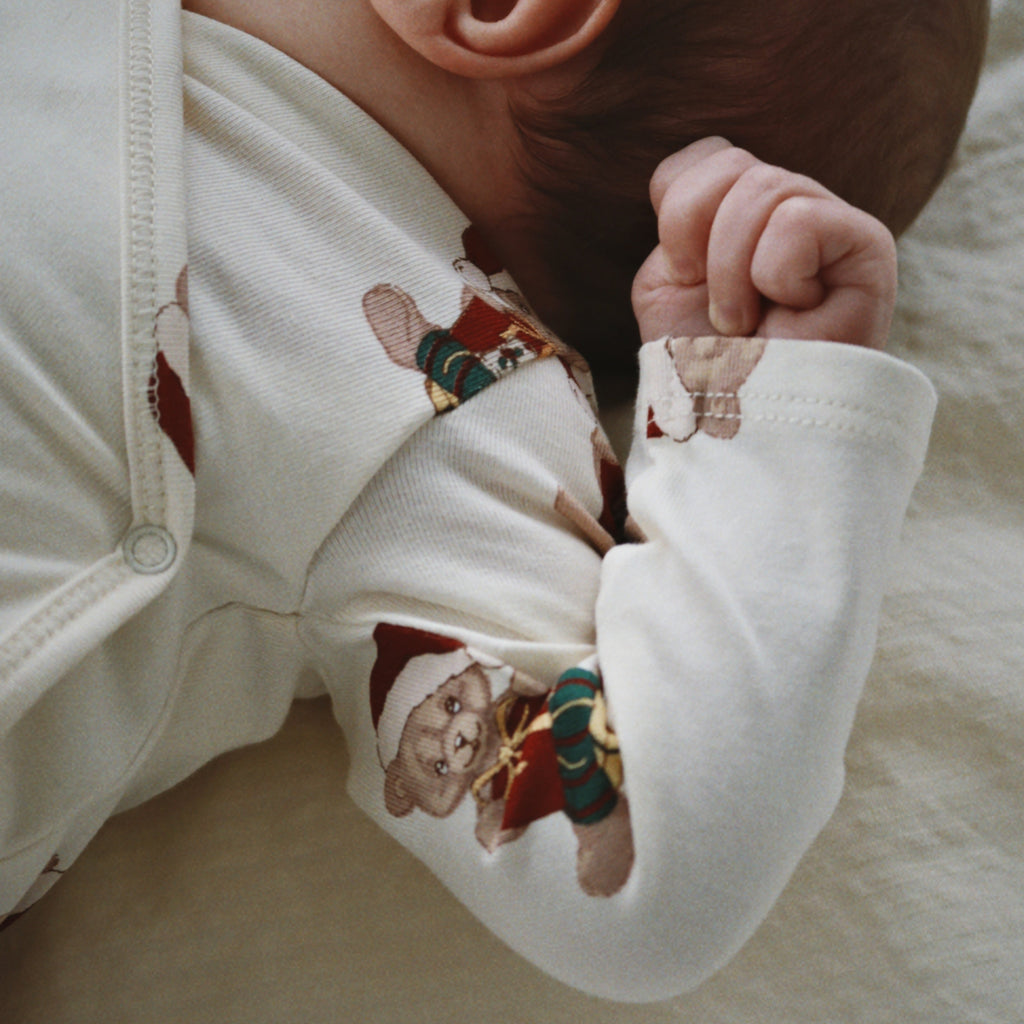 Julesæt newborn body og bukser - Teddy Bear
