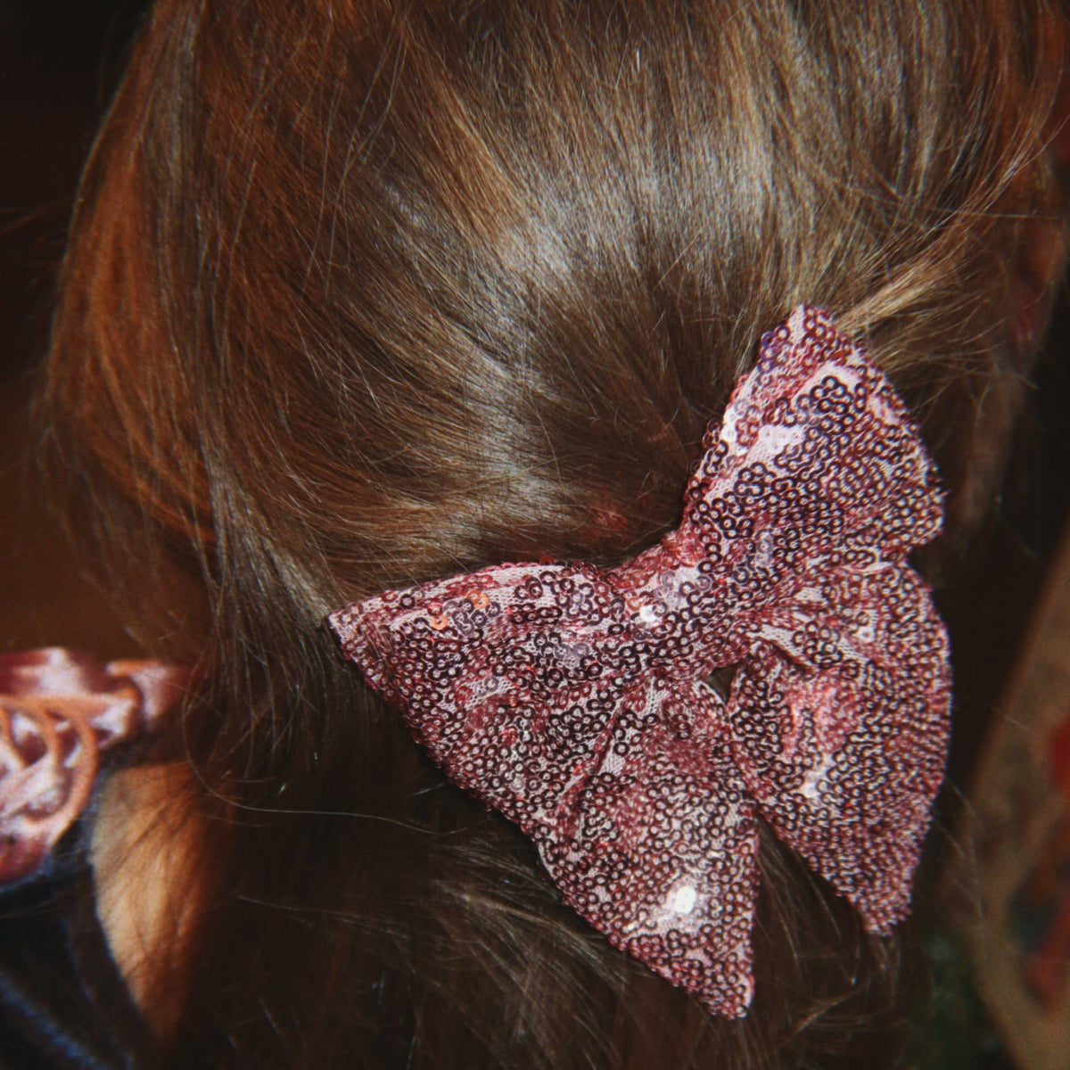 Tindra Sequin Hårclips Sløjfe - Rosewater