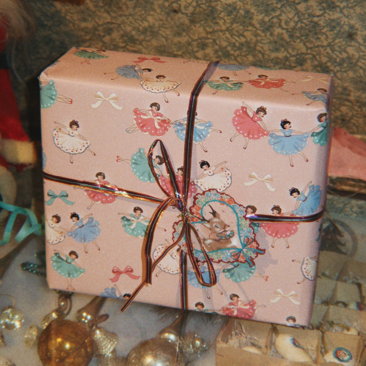 Gavepapir - Bow ballerina blush