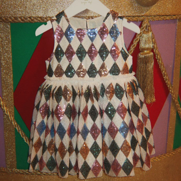 Yvonne Harlekin Sequin Kjole