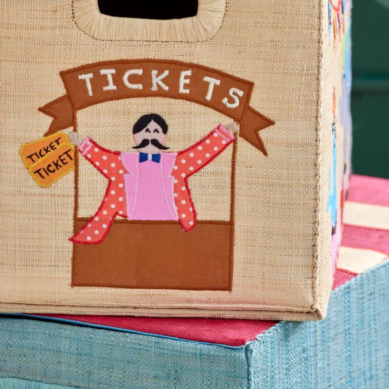 Sammenfoldelig opbevaringskurv med cirkustema