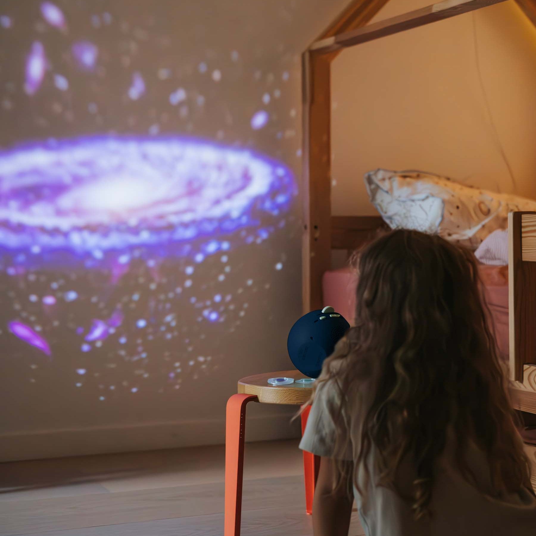 Kidystar roterende billedprojektor - space