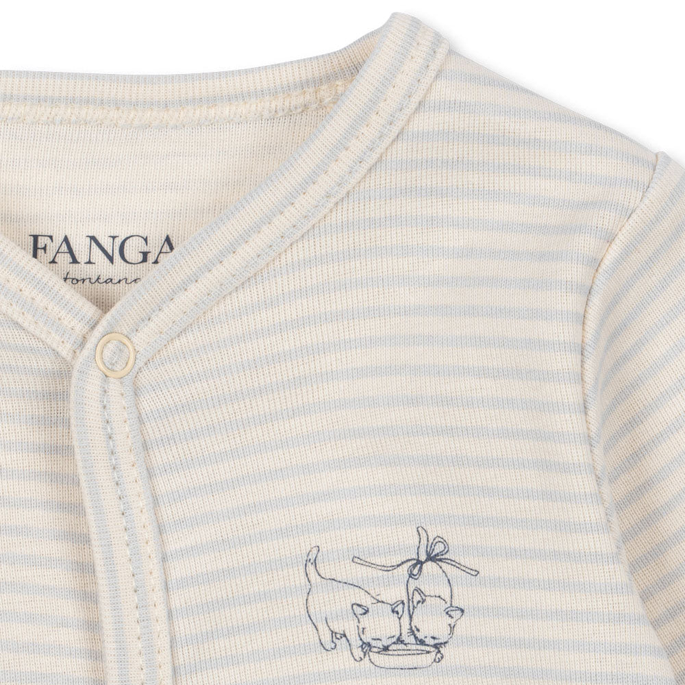 Fio onesie - Tea stripe gray dawn