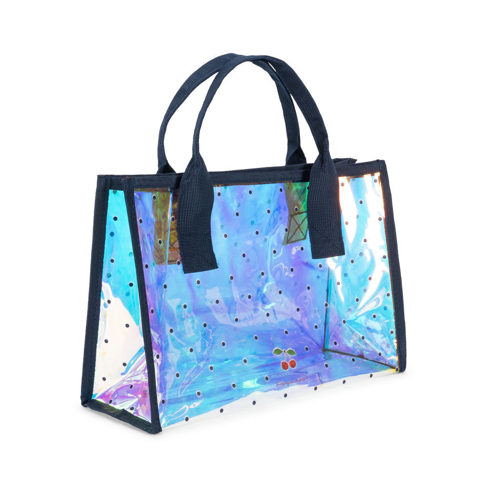 Strandtaske navy dot
