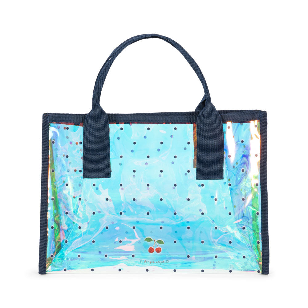 Strandtaske navy dot