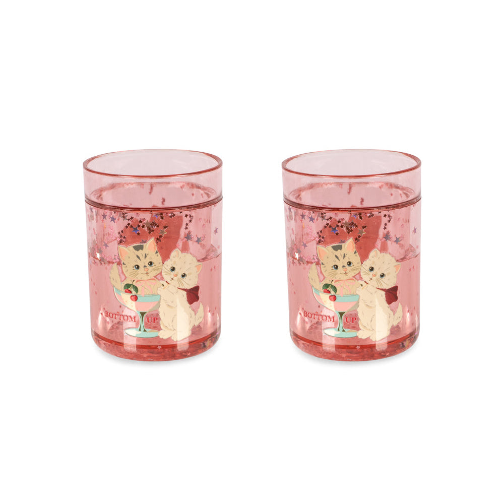 Glitterkopper 2 stk. - rose cat