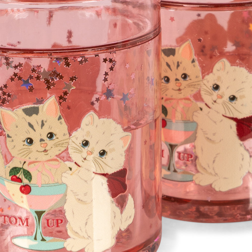 Glitterkopper 2 stk. - rose cat