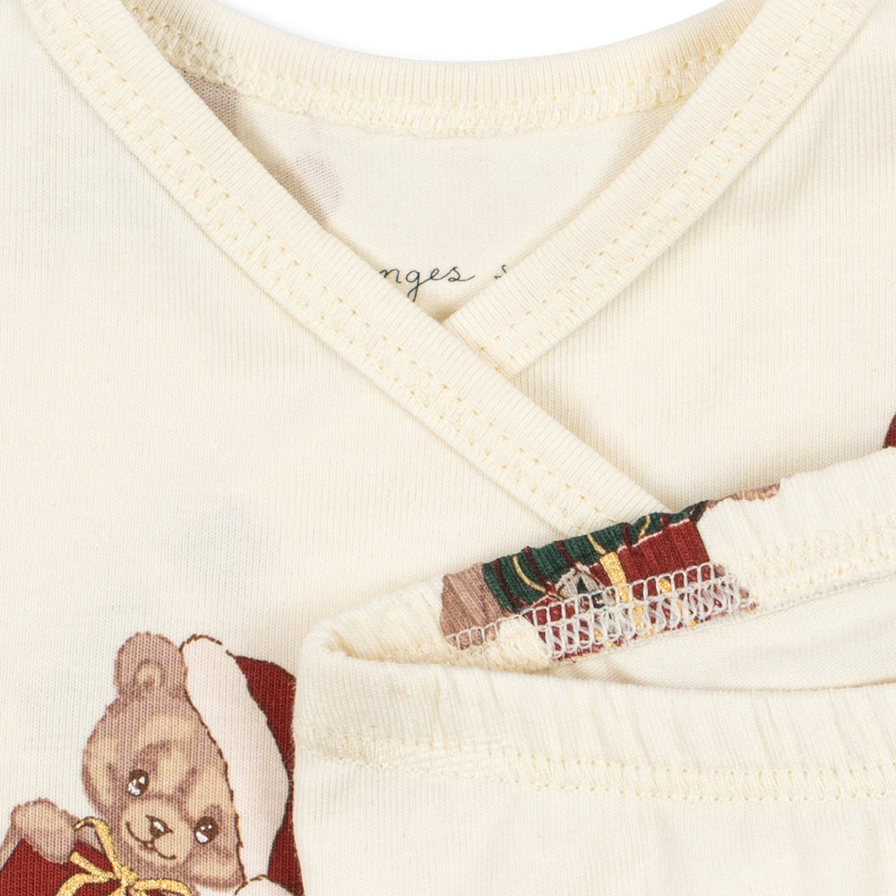 Julesæt newborn body og bukser - Teddy Bear