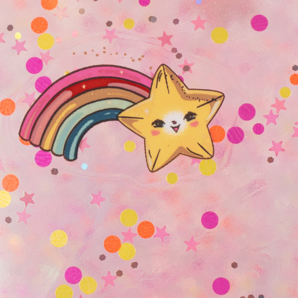 Hoppebold med håndtag - Glitter Rainbow