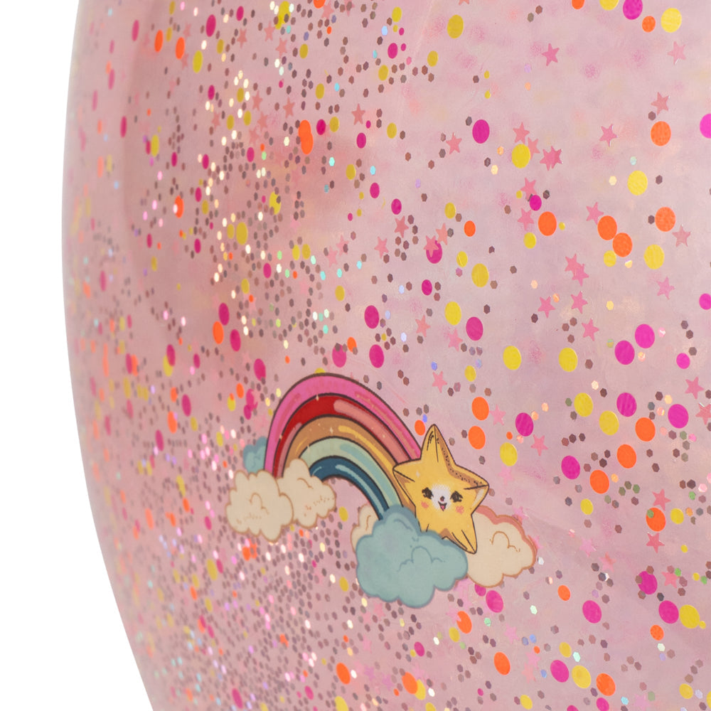 Hoppebold med håndtag - Glitter Rainbow