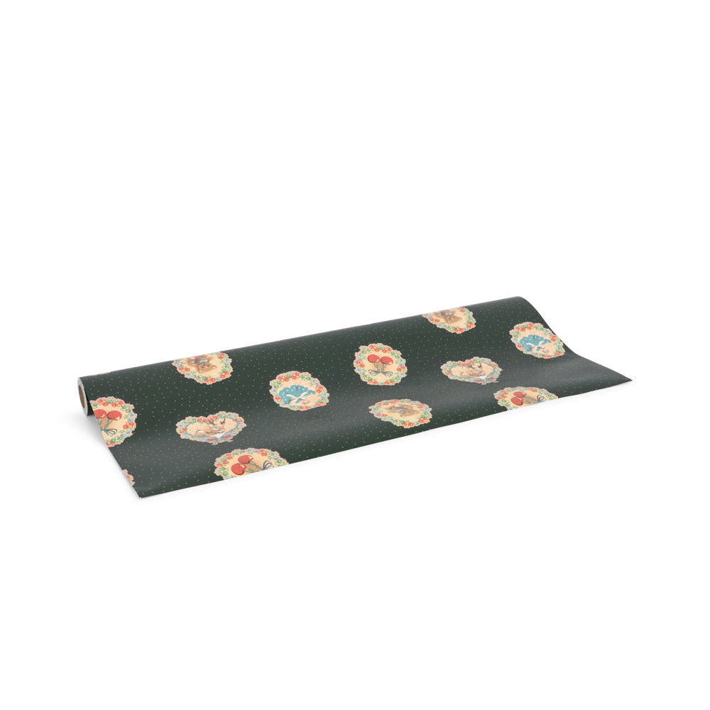 Gavepapir - Deer diary green