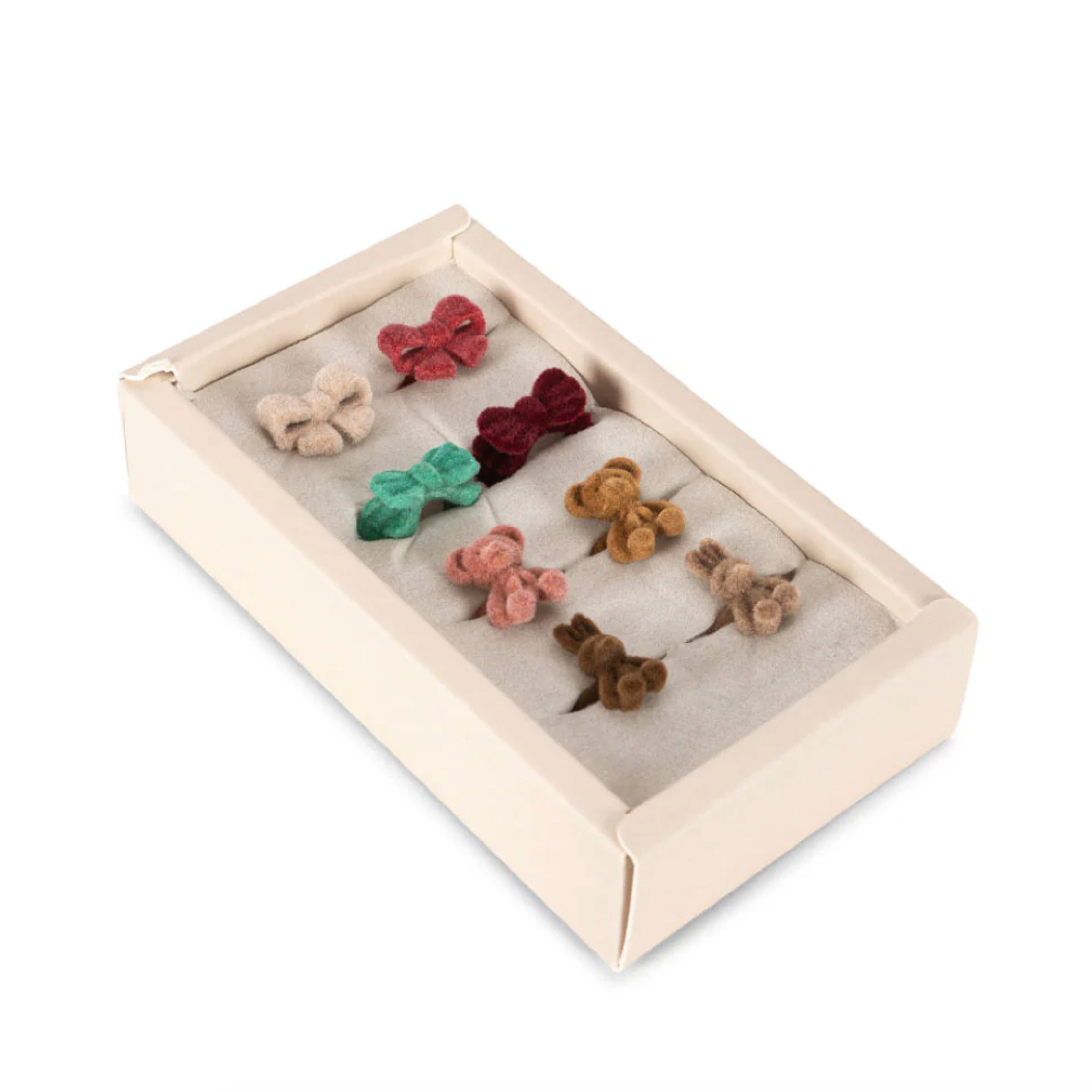 Æske med velourringe 8 stk