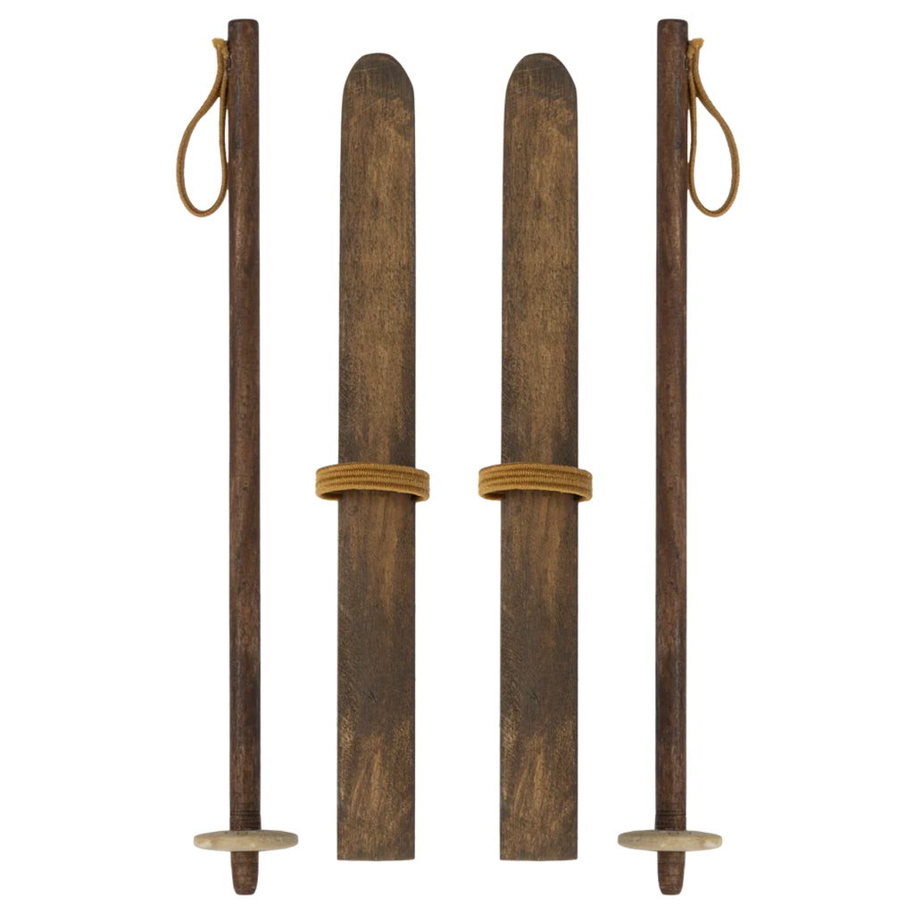 Ski og skistave til mor- og farmus