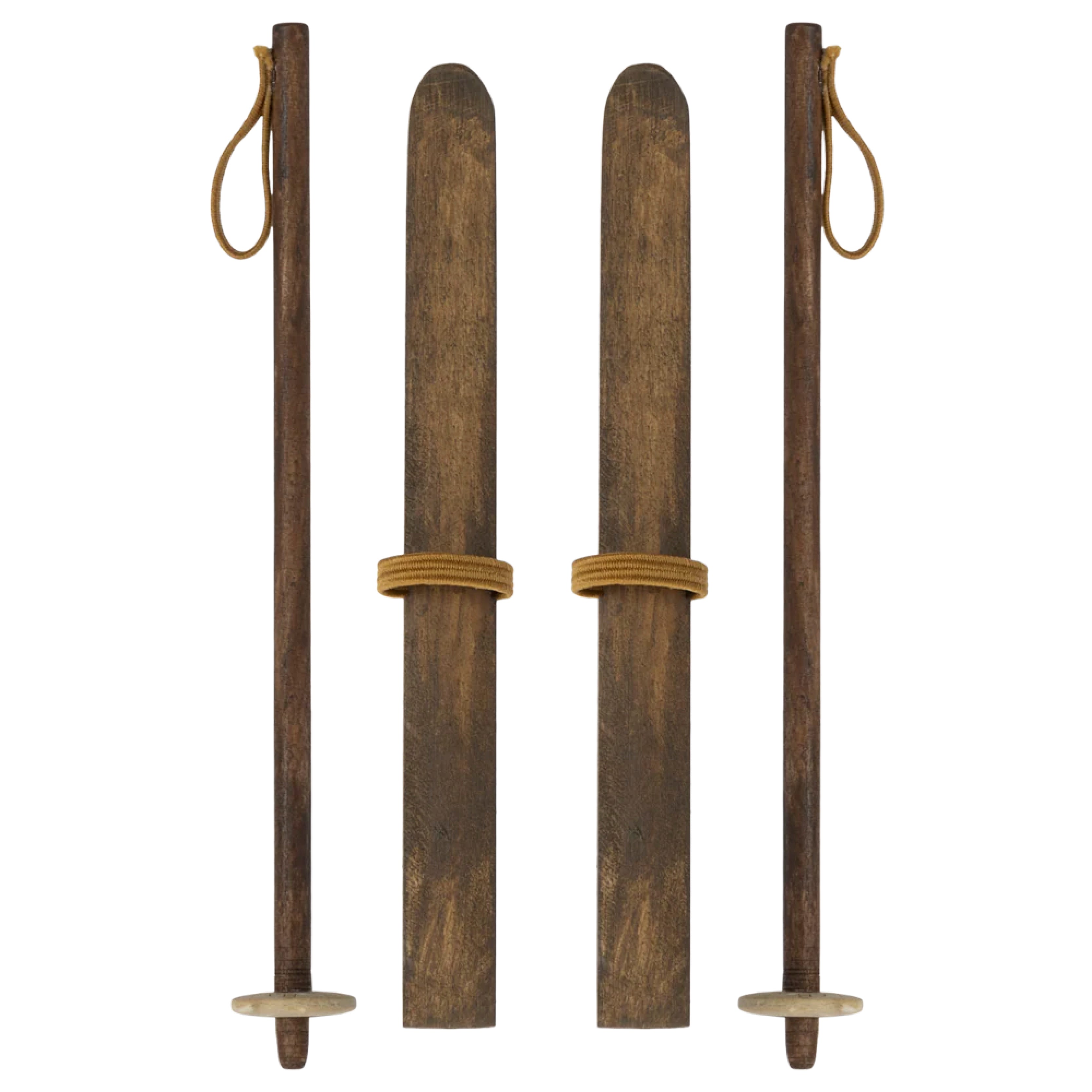 Ski og skistave til mor- og farmus