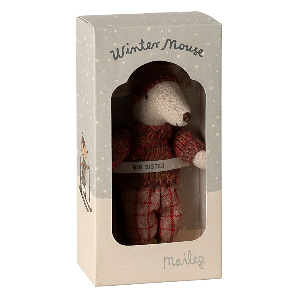 Storesøstermus med ski og stave