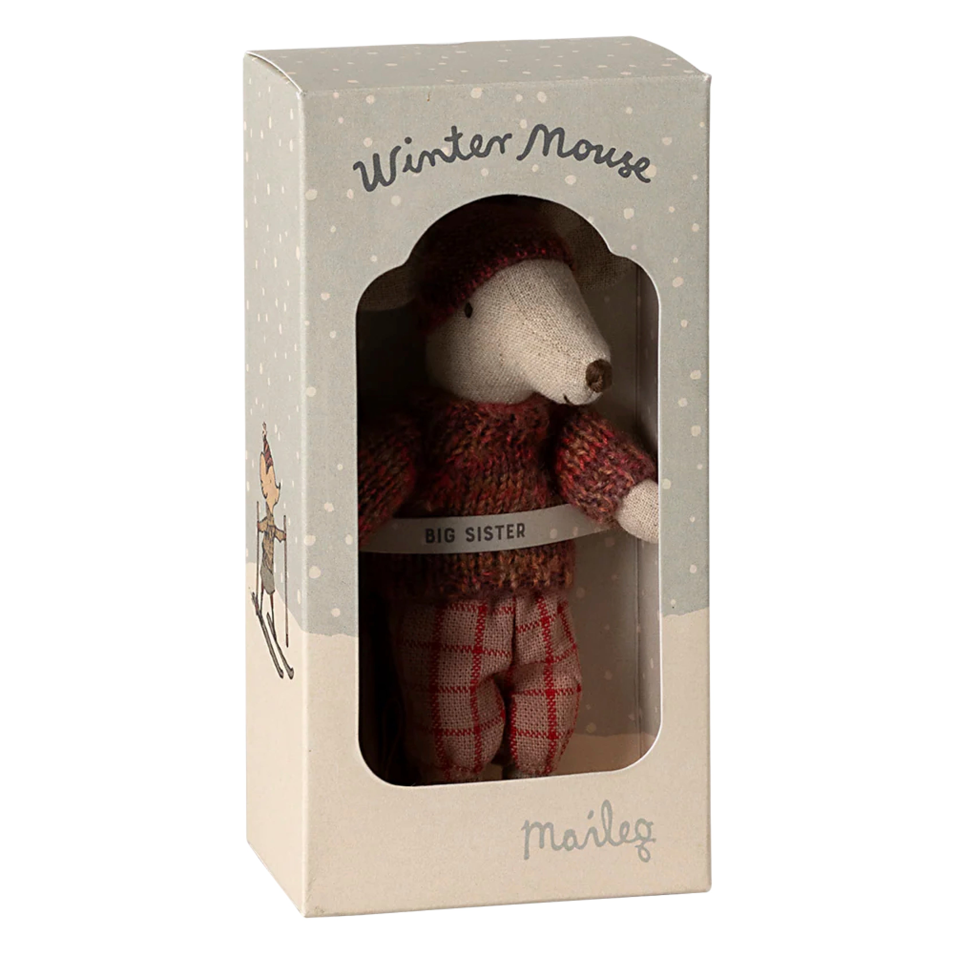 Storesøstermus med ski og stave