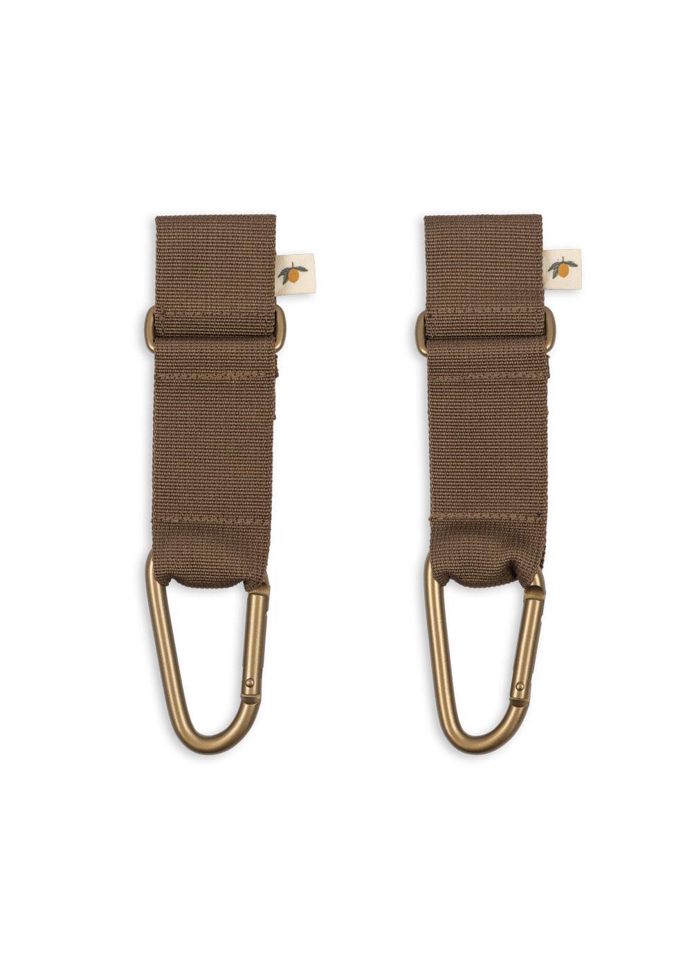 Karabinhager til barnevogn 2pak - Walnut