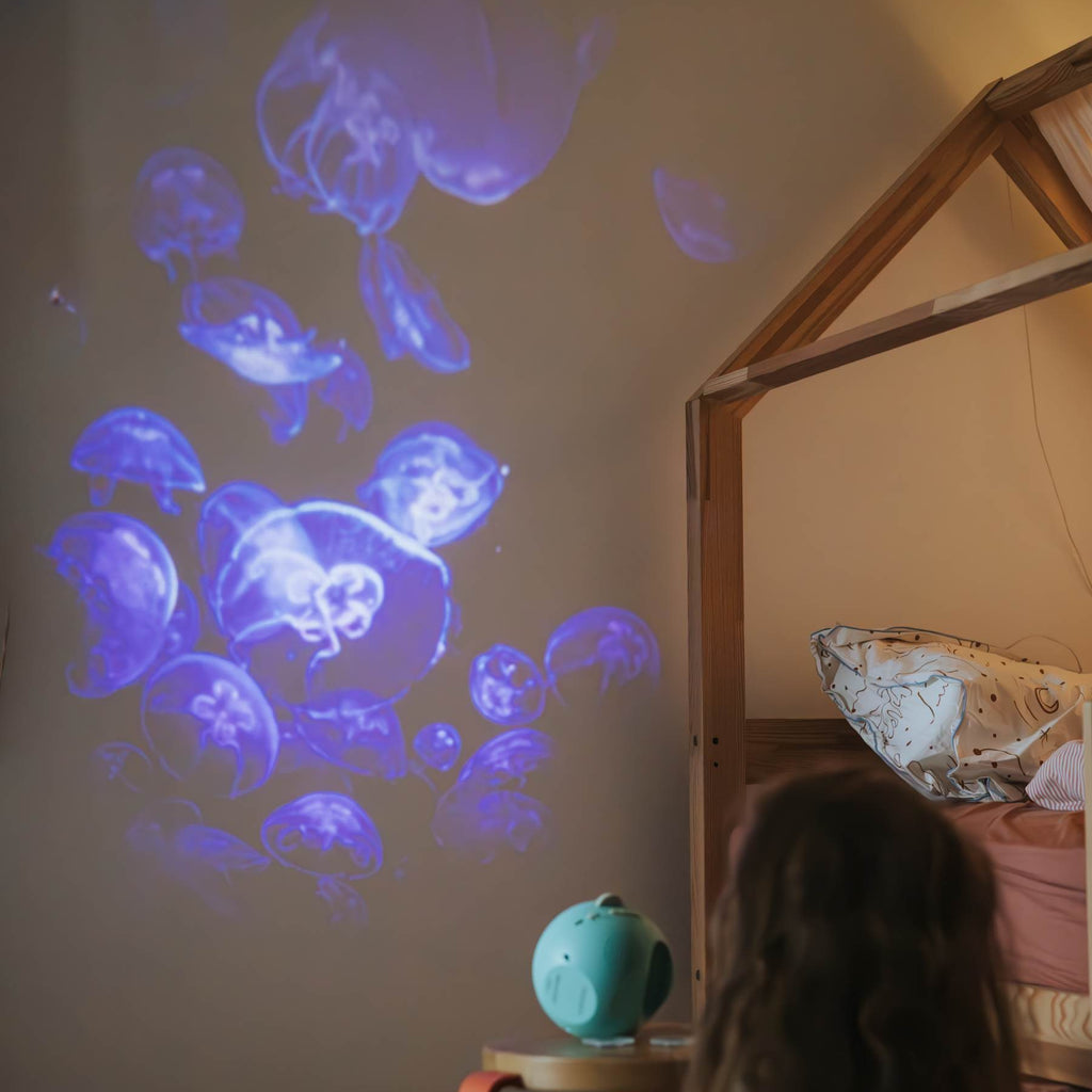 Kidystar roterende billedprojektor - ocean